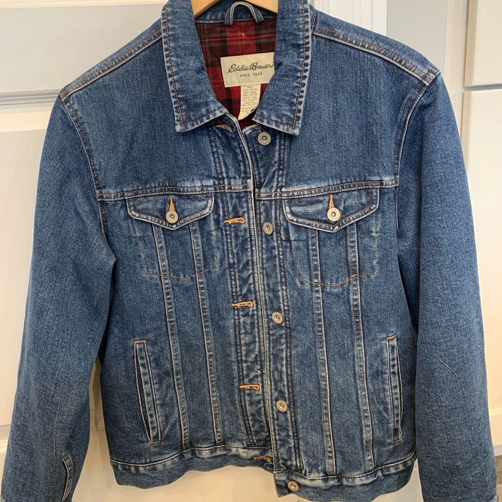 Eddie Bauer Flannel lined Jean Jacket - medium